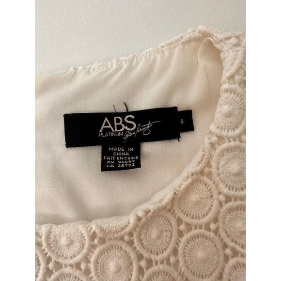 ABS  BY ALLEN SCHWARTZ Lace White Dress Size 8 #1125 - Picture 15 of 16